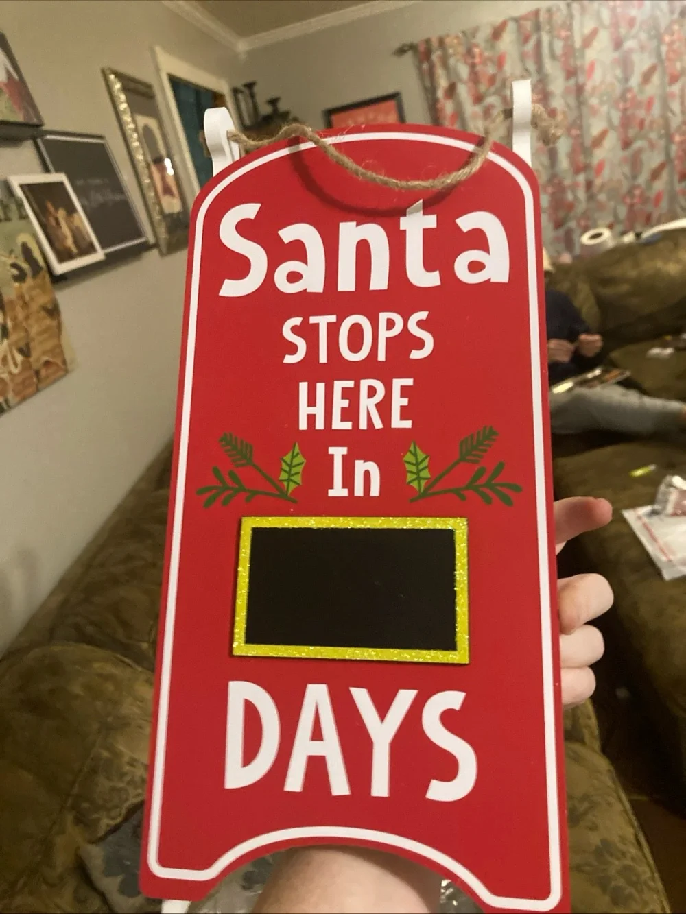 Target Christmas Holiday Hanging Wooden Sleigh Advent Calendar ADORABLE